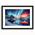 Abstract art print of Yukon scenery in vibrant colors on a large framed canvas, suitable for living room decor.
