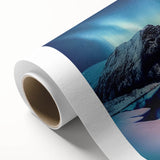 Art deco poster of Yukon scenery in muted earth tones on rolled canvas, ideal for nursery wall art.