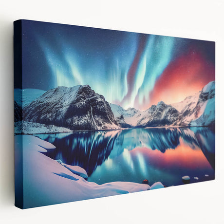 Large art print on stretched canvas depicting a Yukon, Canada scenery in natural earth tones, ideal for kitchen wall art.