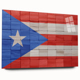 Large abstract wall art of a Caribbean scenery in vibrant blue and green hues, acrylic glass.