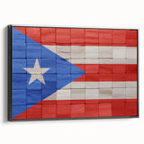 Black and white framed canvas of a vintage Puerto Rican landscape, ideal for bedroom decor.