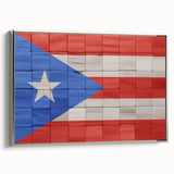 Landscape art painting of a Caribbean Puerto Rican scenery on framed canvas with vibrant colors, ideal for living room decor.