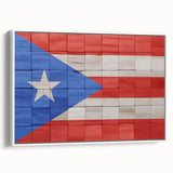 Vintage poster art of a colorful Caribbean scenery on a large framed canvas, ideal for living room decor.