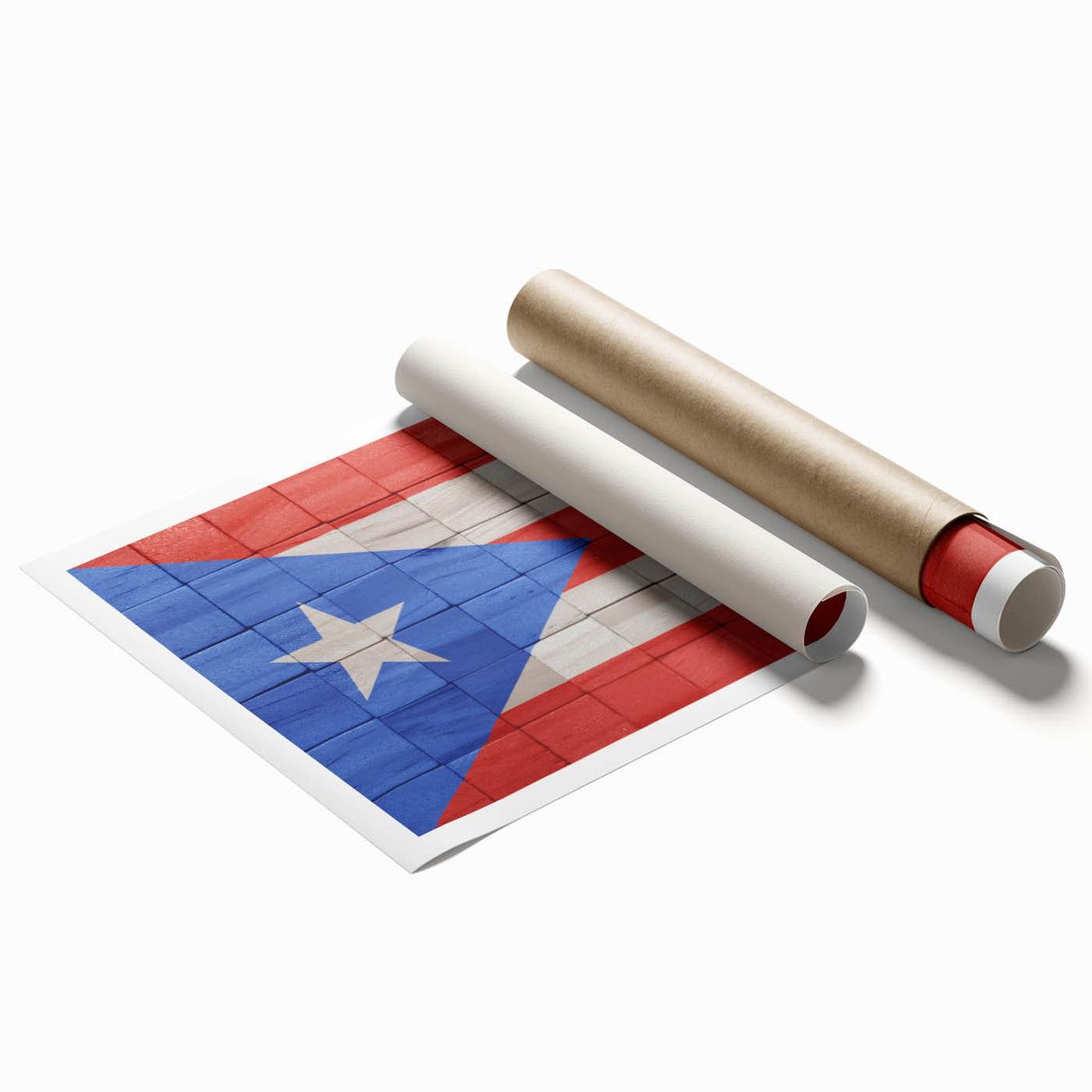 Extra large rolled print featuring a vibrant floral scene in Puerto Rico, ideal for classy bathroom wall art.