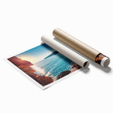 Extra large rolled print of a serene Albanian landscape with vibrant greenery and subtle floral elements.