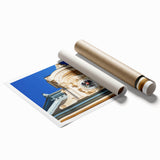 Extra large rolled print depicting a serene Austrian landscape with vibrant greenery and floral elements.