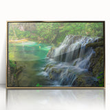 Art deco poster of a European scenery in Bulgaria, featuring soft pastel colors on a framed acrylic.