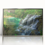 Large art print of a European Bulgarian landscape in muted earth tones on a framed acrylic.