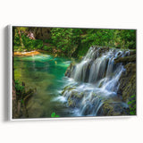 Framed canvas of vintage poster art depicting a colorful Bulgarian landscape, ideal for living room decor.