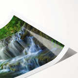 Extra large wall art featuring line art flowers in muted earth tones on a rolled canvas.