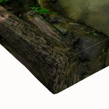 Black and white landscape art painting of Bulgarian scenery on stretched canvas, ideal for bedroom wall decor.