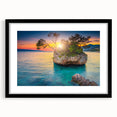 Extra large framed abstract art print featuring a colorful, textured depiction of a Croatian landscape.
