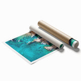 Extra large rolled print of a European Cyprus landscape with vibrant green and blue tones.