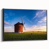 Black and white wall art of a Czech Republic landscape on framed canvas, ideal for bedroom decor.
