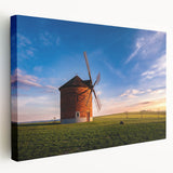 Prague cityscape on large stretched canvas featuring muted earth tones, ideal for kitchen wall art.