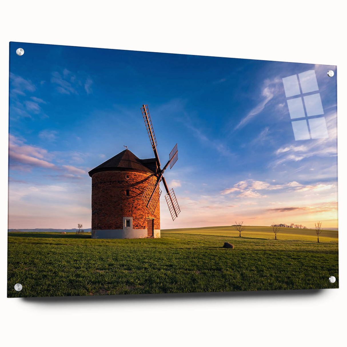 Acrylic print of a Czech Republic landscape in muted earth tones, suitable for bedroom or dining room decor.