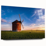 Acrylic print of a Czech Republic landscape in muted earth tones, ideal for bedroom or dining room decor.