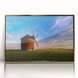 Framed acrylic print of a Czech Republic scenery in muted earth tones, ideal for modern art wall decor.