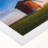 Art deco poster of a Czech Republic scenery in muted earth tones on rolled canvas, suitable for dining room wall art.