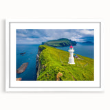 Textured abstract art print depicting a European scenery in muted earth tones, framed with a white mat.