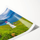 Extra large wall art featuring line art flowers in subtle hues, printed on rolled canvas.