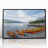 Large abstract wall art depicting a vibrant European scenery in Cumbria, printed on framed acrylic.