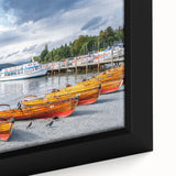 Black wall art featuring a textured, colorful European scenery on an extra large framed canvas, ideal for living room decor.