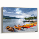 Landscape art painting featuring the serene Cumbria countryside on a framed canvas, with muted earth tones.