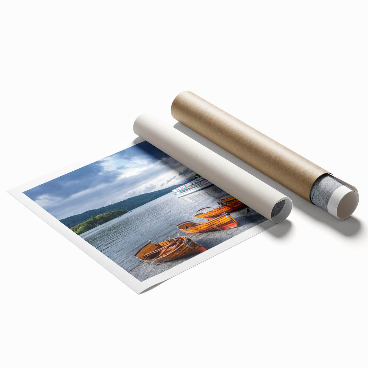 Extra large rolled print of Cumbria's scenic countryside in pastel shades, ideal for classy bathroom wall art.
