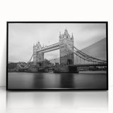 Large abstract wall art featuring a stylized London skyline in black and gray tones on a framed acrylic print.