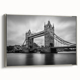 Landscape art painting of London skyline in colorful hues on a framed canvas, ideal for office decor.