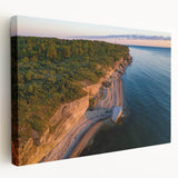 Large canvas print of a European scenery in muted earth tones, ideal for kitchen wall art.