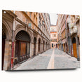Acrylic print of a large abstract depiction of Lyon, France in muted earth tones, ideal for bedroom or dining room decor.