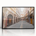 Large abstract wall art depicting a colorful Lyon cityscape on a framed acrylic print, suited for modern art wall decor.