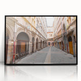 Large abstract wall art depicting a colorful Lyon cityscape on a framed acrylic print, suited for modern art wall decor.