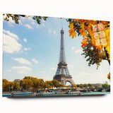 Large abstract depiction of the Paris skyline in muted gray tones on acrylic glass, suitable for bedroom or dining room art.