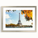 Extra large wall art depicting an abstract Parisian cityscape in textured silver tones, framed and matted.