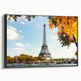 Black and white framed canvas featuring a vintage Paris landscape, ideal for bedroom wall decor.