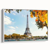 Vintage poster art of Paris with colorful, detailed illustration on extra large framed canvas, ideal for living room decor.