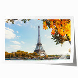 Rolled print of Paris scenery with floral accents in pastel shades, ideal for art wall dining room.