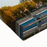 Black and white landscape art painting of Paris on a large stretched canvas, suitable for bedroom decor.