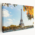 Large art of Paris scenery on stretched canvas with soft pastel shades, ideal for kitchen wall art.