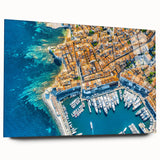 Acrylic glass print of a Provence, France scenery in muted earth tones, ideal for bedroom or dining room art.