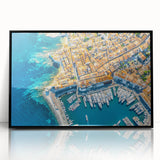 Large abstract wall art depicting a vibrant Provence landscape in acrylic on a black framed canvas.