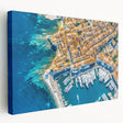 Provence landscape on stretched canvas, featuring lavender fields under a clear sky, ideal for kitchen wall art.