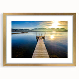 Abstract art print depicting a serene Bavarian landscape in muted earth tones on a framed canvas.