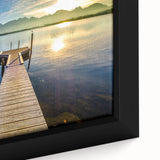 Black wall art featuring a textured Bavarian landscape with vibrant, colorful accents on a framed canvas.