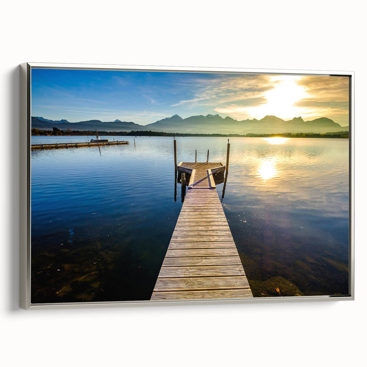 Landscape art painting of Bavarian scenery on framed canvas, featuring a blend of colorful and black tones.