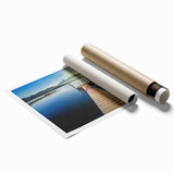 Extra large rolled print of Bavarian scenery with muted green and blue tones, ideal for classy bathroom wall art.