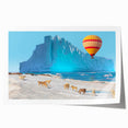 Extra large rolled print of a Greenland landscape with vibrant green tones, ideal for dining room wall art.